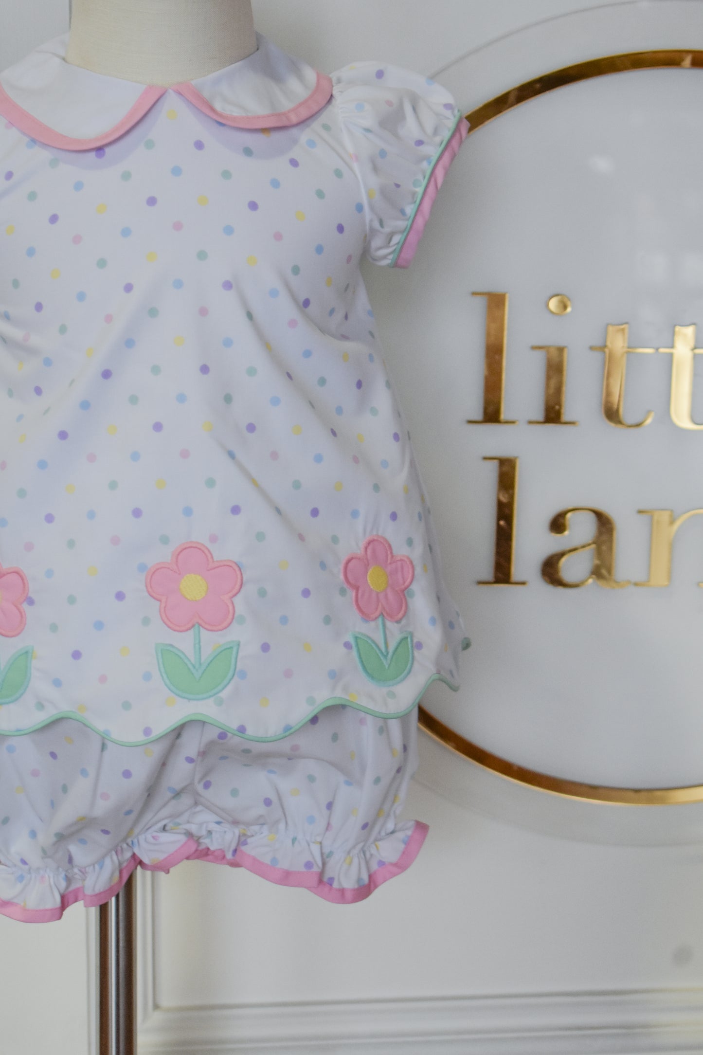 Petal & Dot Bow Back Bloomer Set