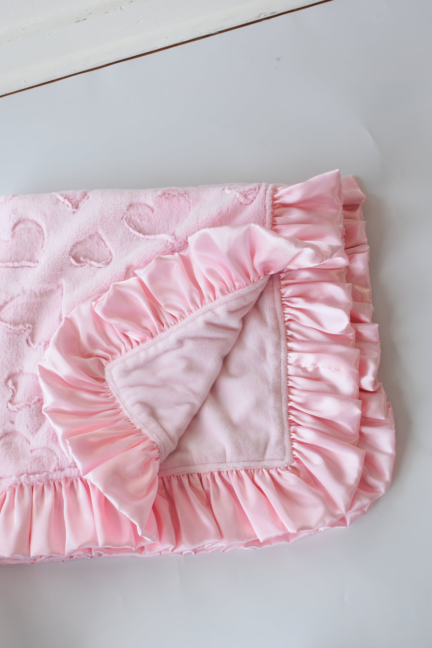 Double Plush Blanket-Pink Hearts