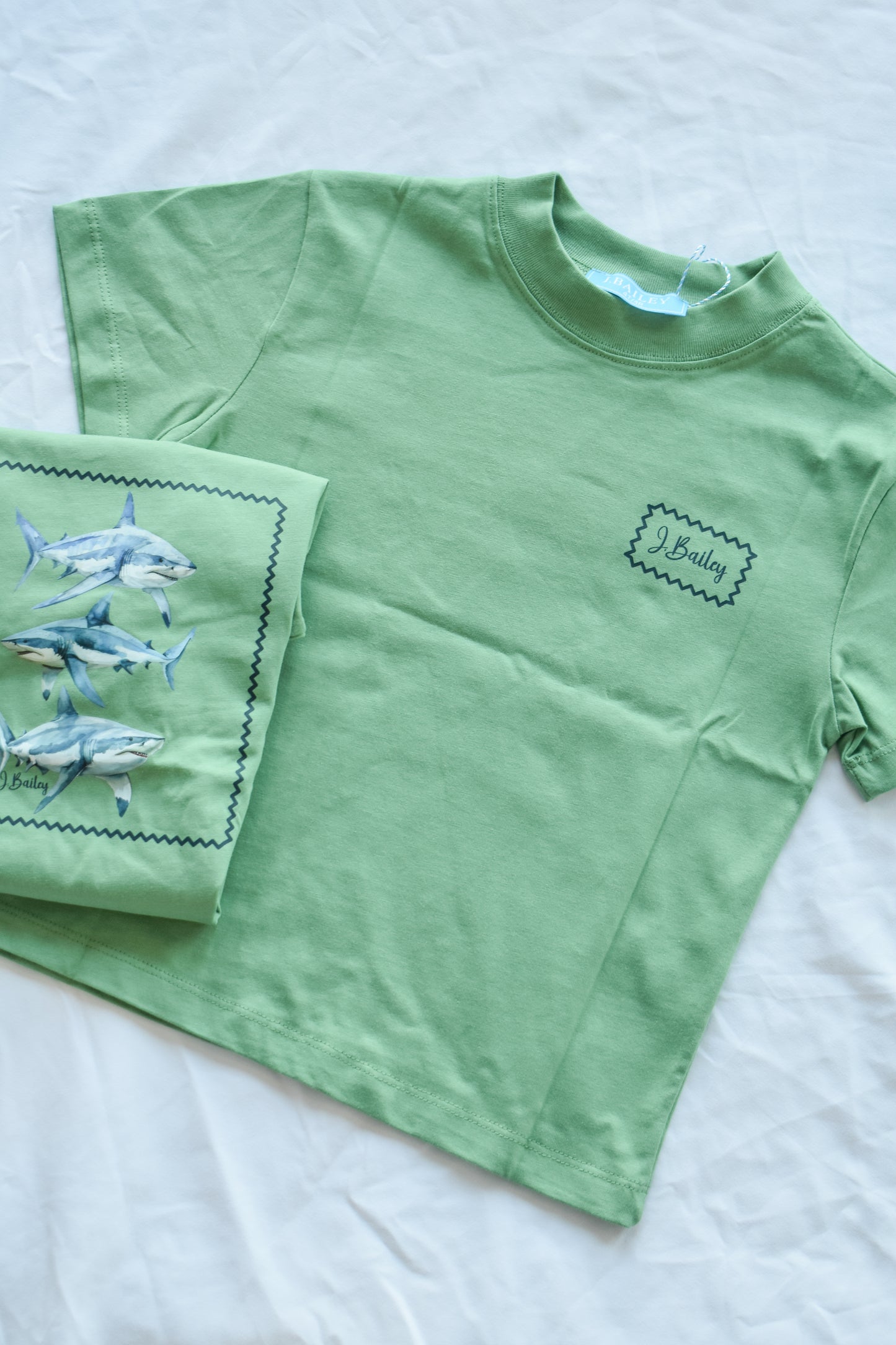 Short Sleeve Logo Tee-Sharks on Sage