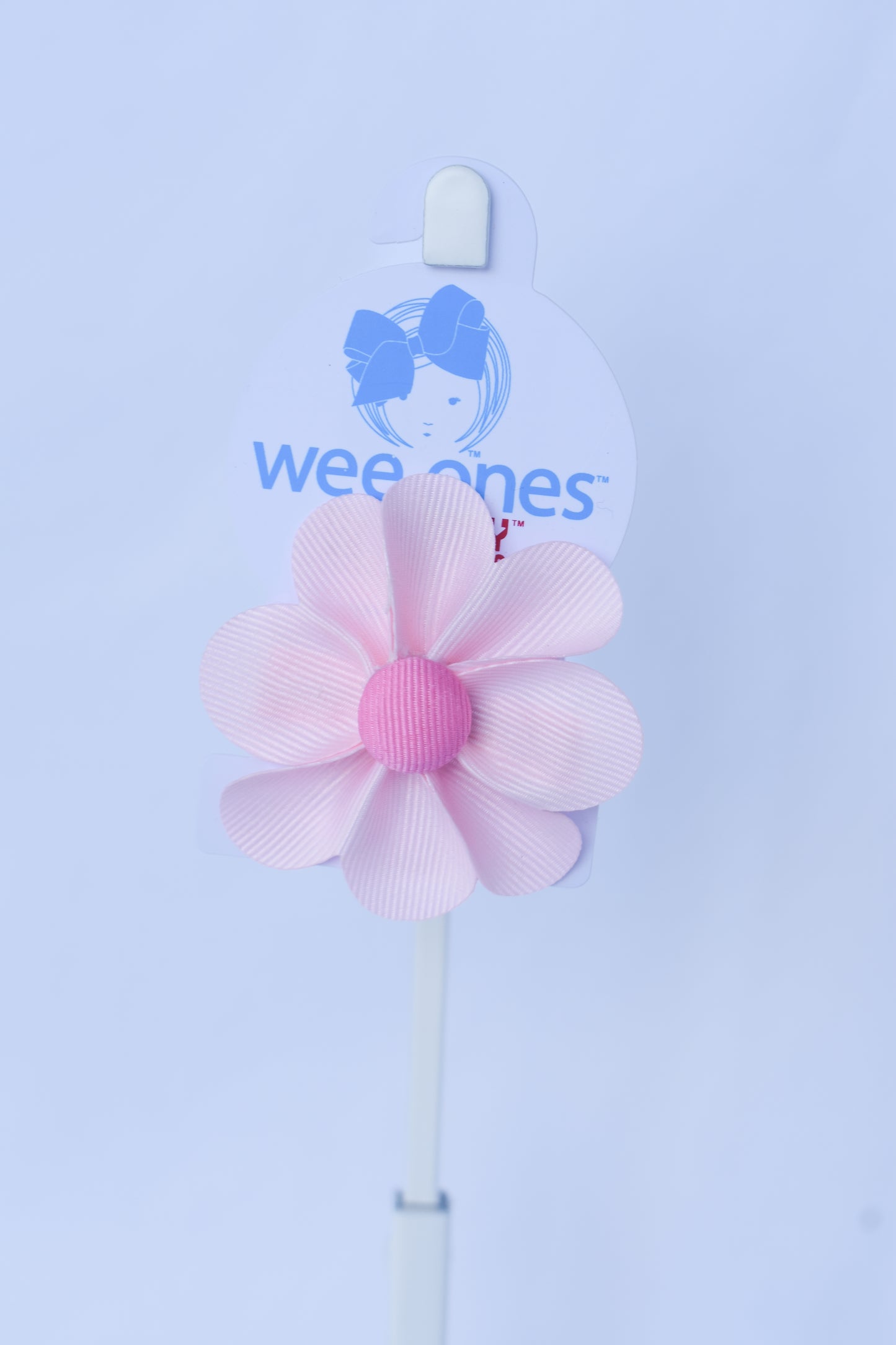 Small Petal Button Grosgrain Bow