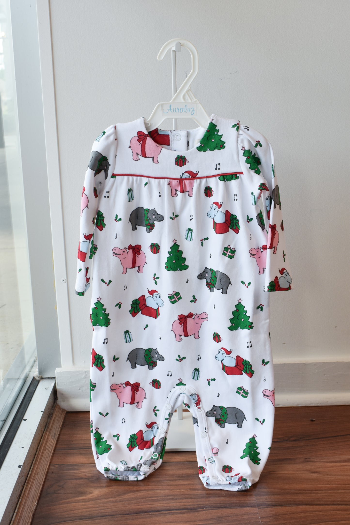 Long Sleeve Penny's Playsuit-I Want a Hippopotamus