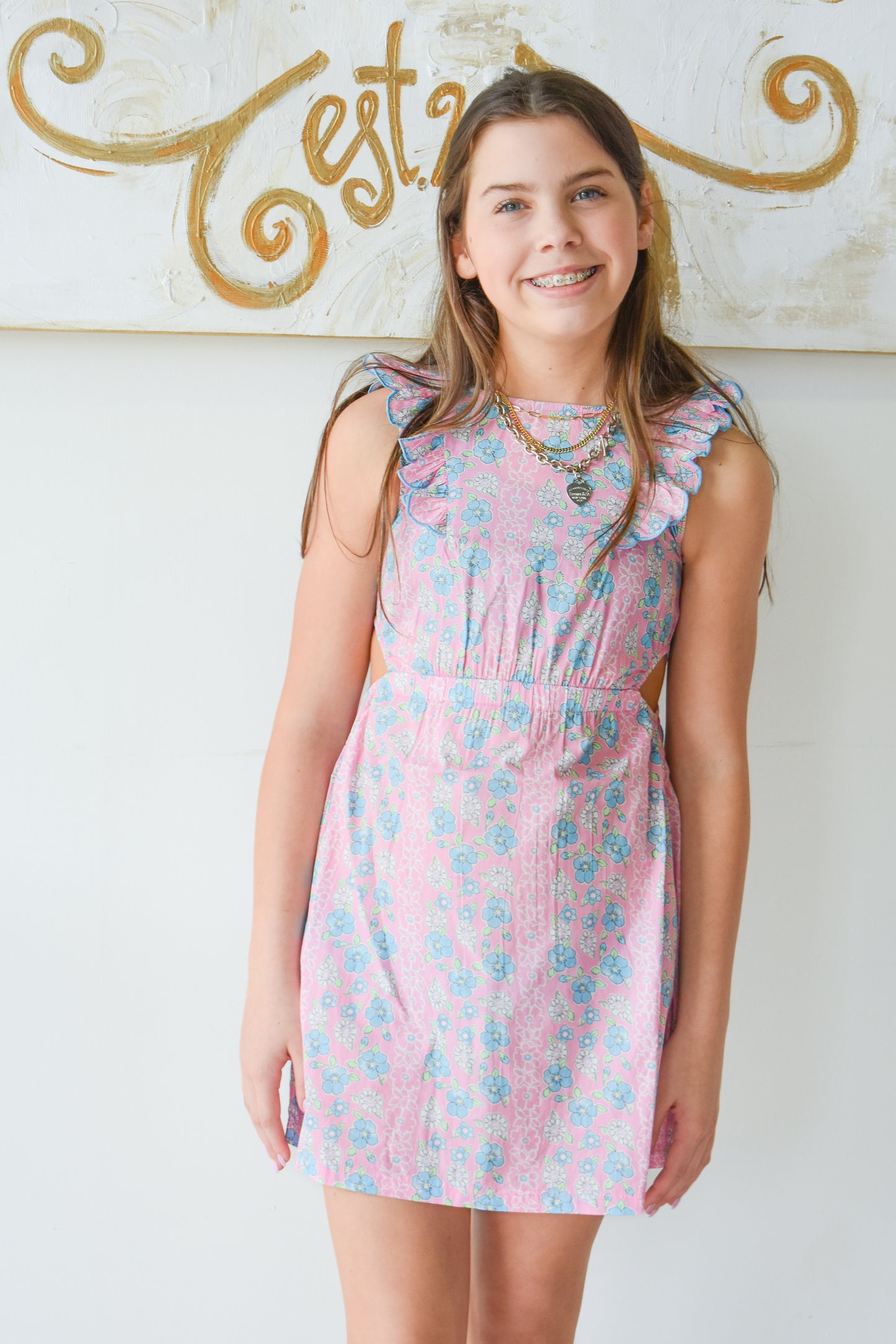 Cutout Dress-Spring Marguerite Floral