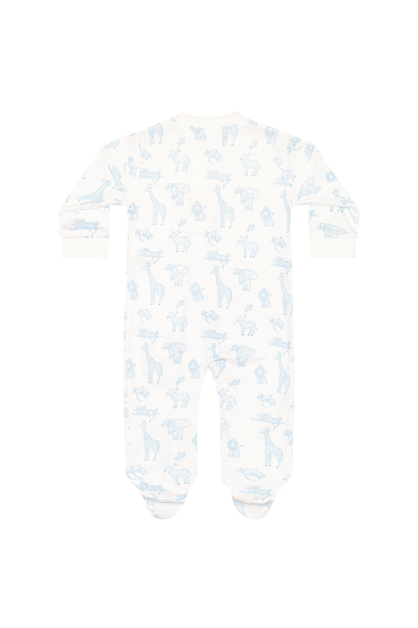 Blue Safari Zipper Footie
