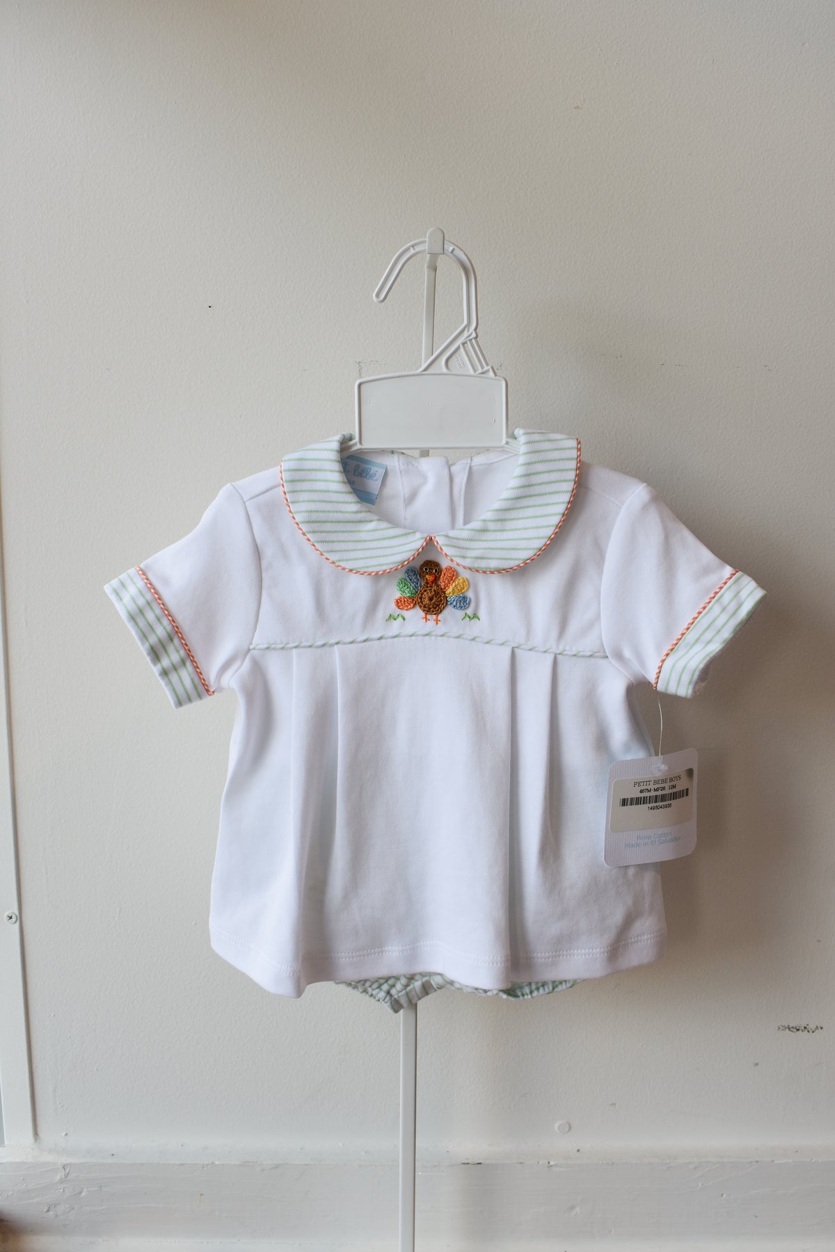 Gobble Gobble Boy’s Collared Knit Diaper/Short Set