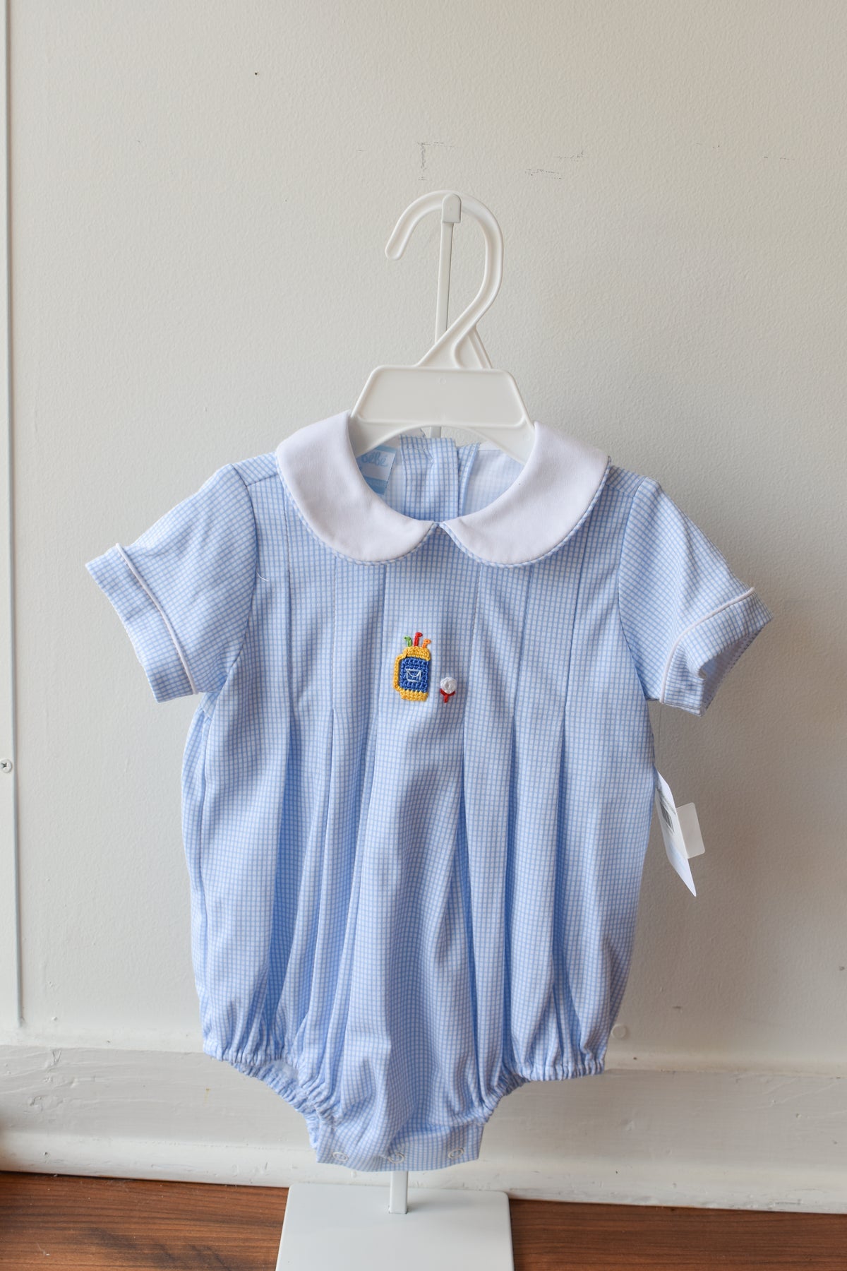 Mini Golf Blue Check Knit Bubble