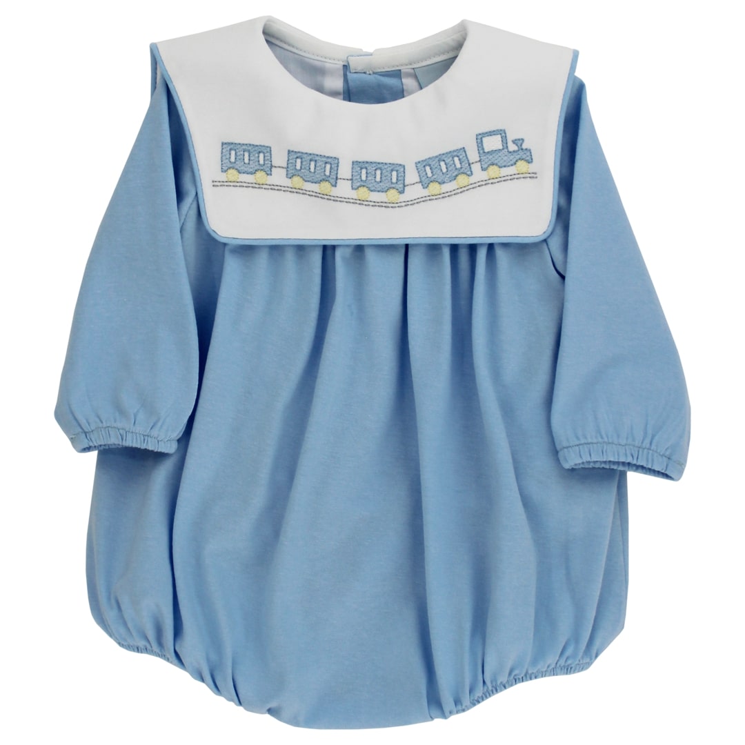 All Aboard Blue Knit Long Sleeve Bubble