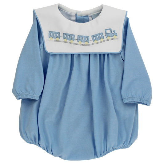 All Aboard Blue Knit Long Sleeve Bubble