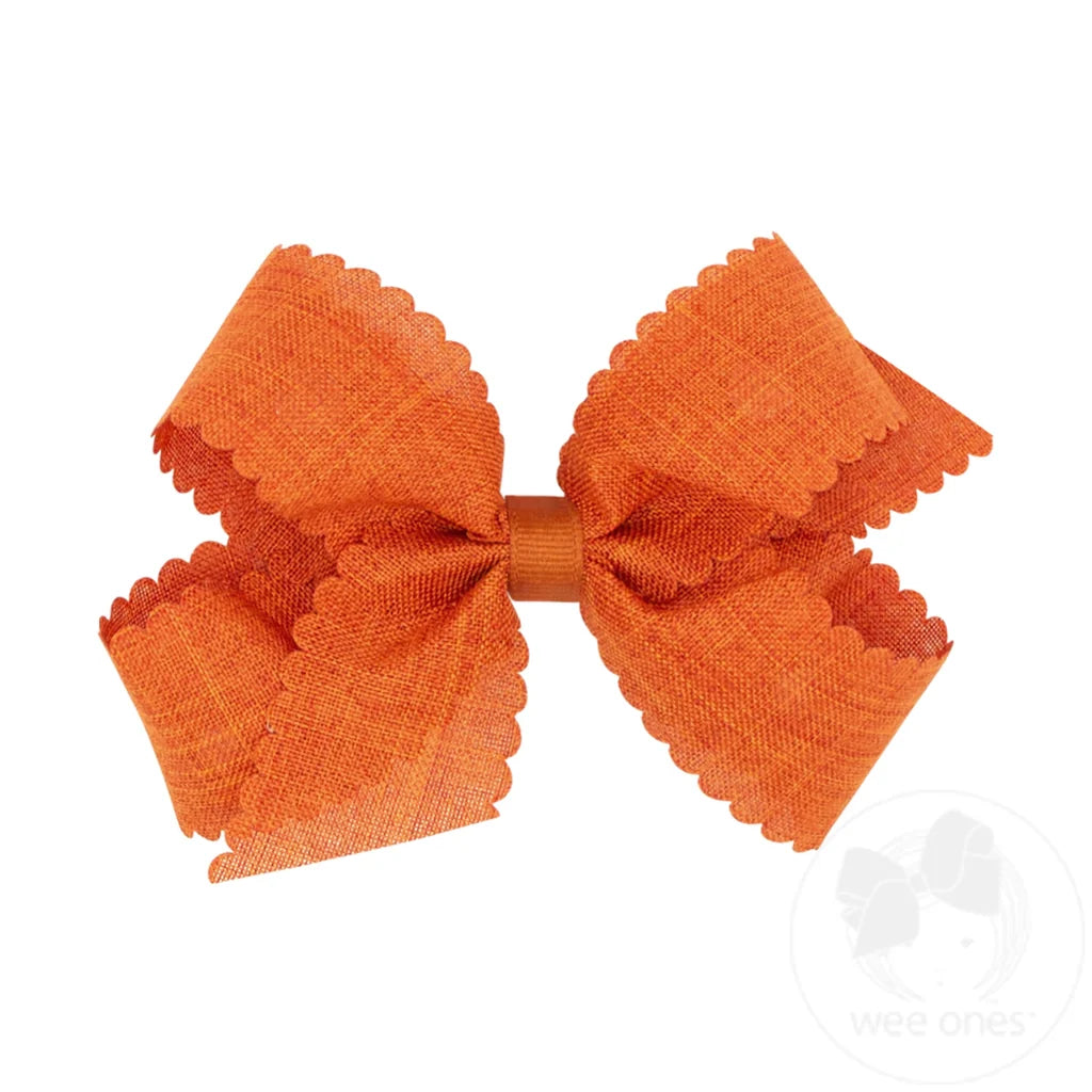 Medium Scallop Edge Linen Bow
