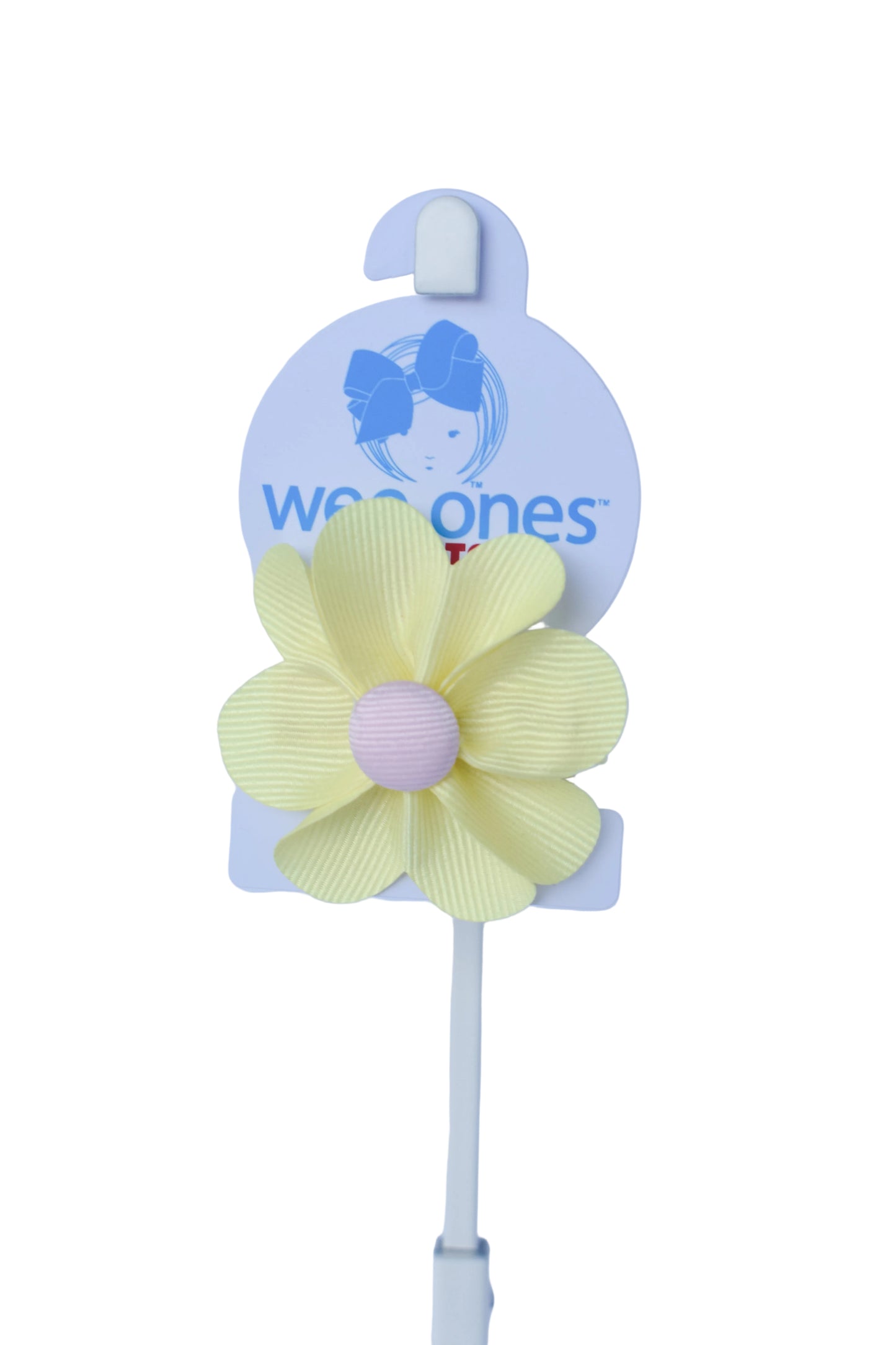 Small Petal Button Grosgrain Bow