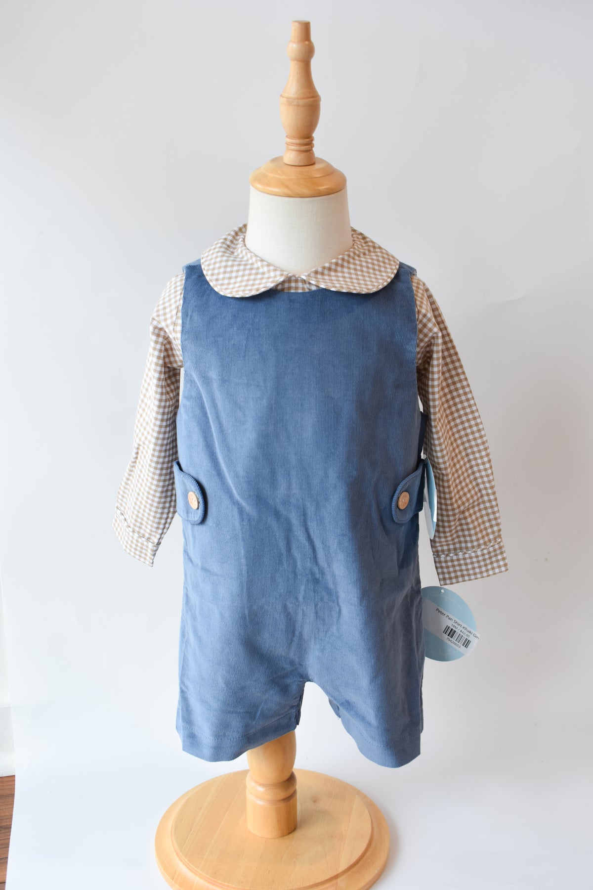 Button Tab Jon Jon-Stormy Blue Corduroy