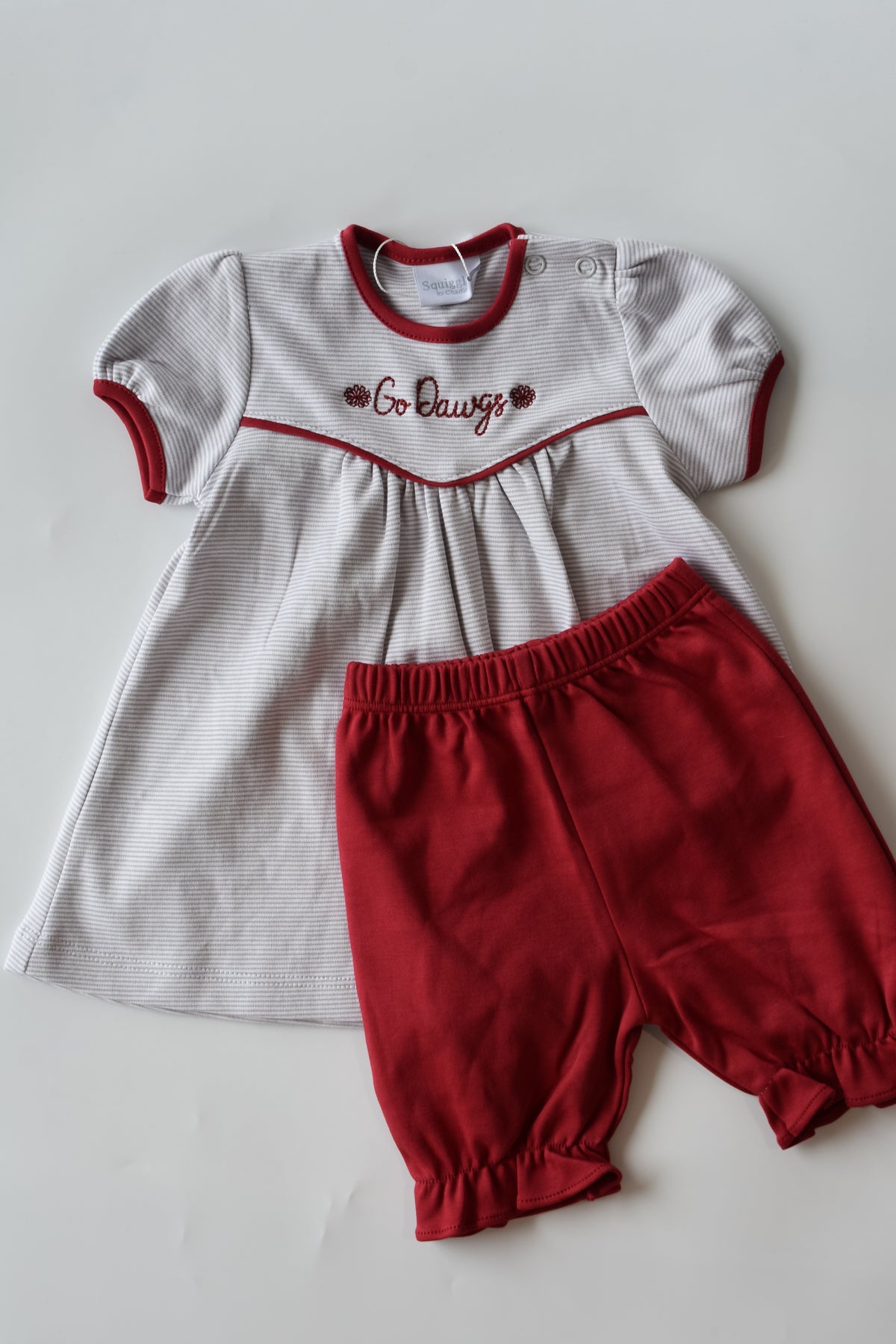 Go Dawgs Pom Pom Embroidered Bloomer Set