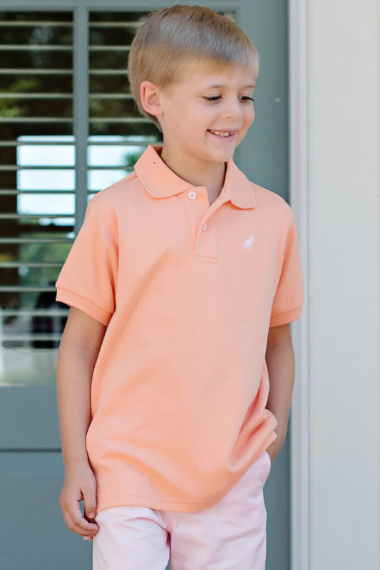 Prim and Proper Polo SS Pima-Seashore Sherbet/Palm Beach Pink