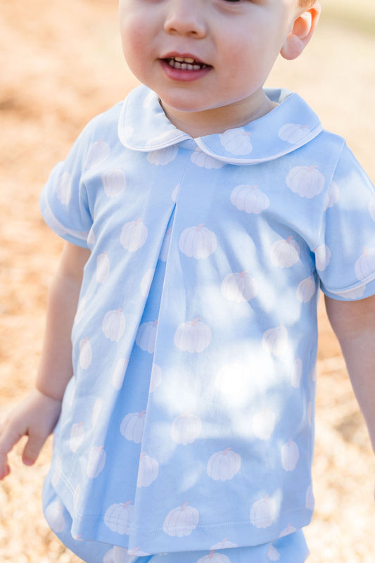 Pumpkin Blues-Rory Knit Diaper Set