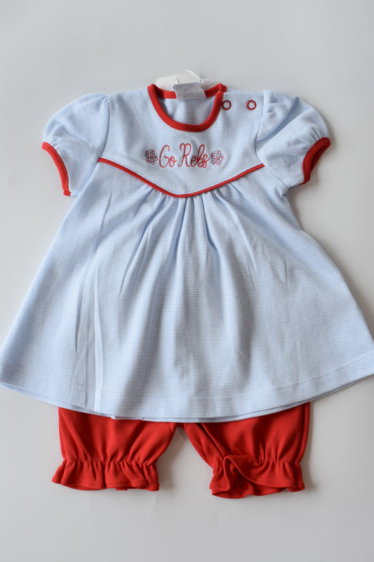 Go Rebs Pom Pom Embroidered Bloomer Set