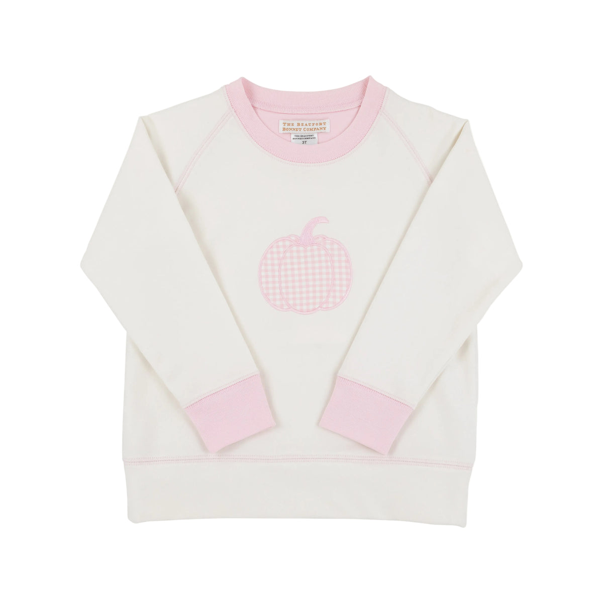 Cassidy Comfy Crewneck-Pink Gingham Pumpkin/Palmetto Pearl