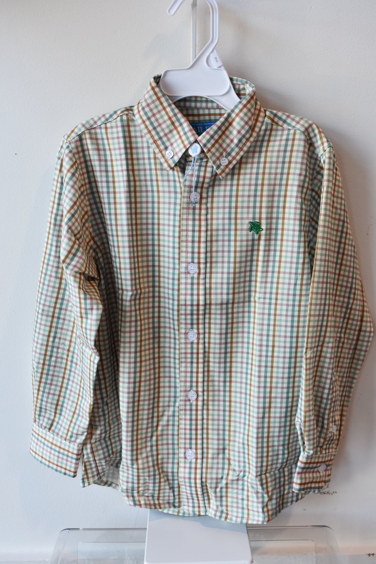 Performance Button Down Dress Shirt-Acorn Plaid