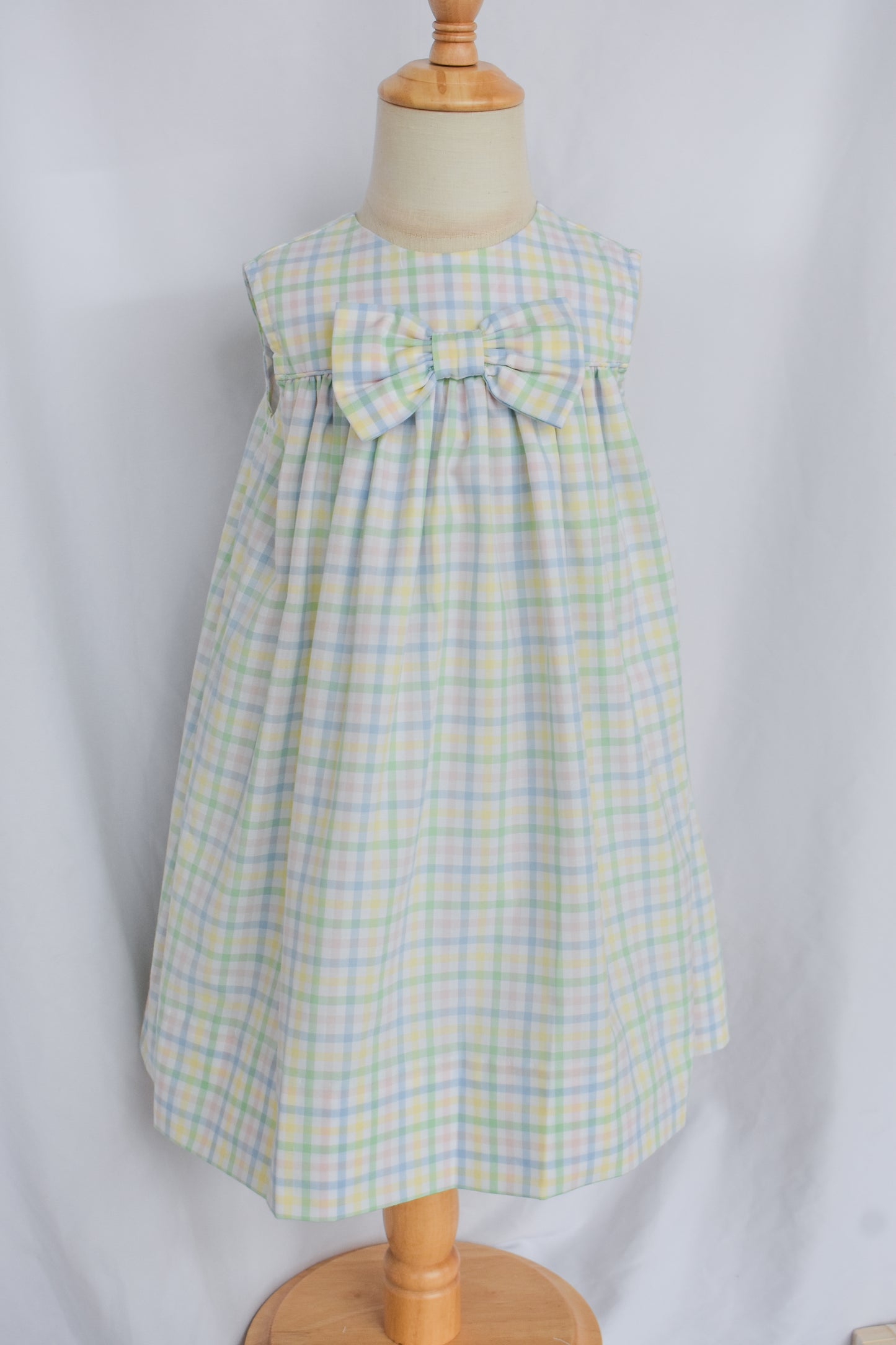 Easter Morning Plaid Bow Float Dress