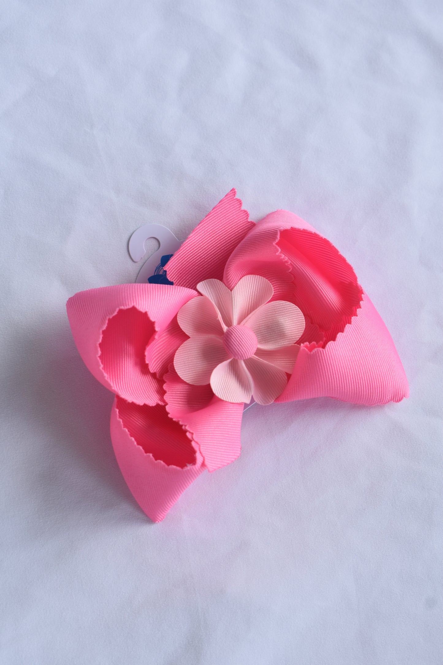 Small Petal Button Grosgrain Bow