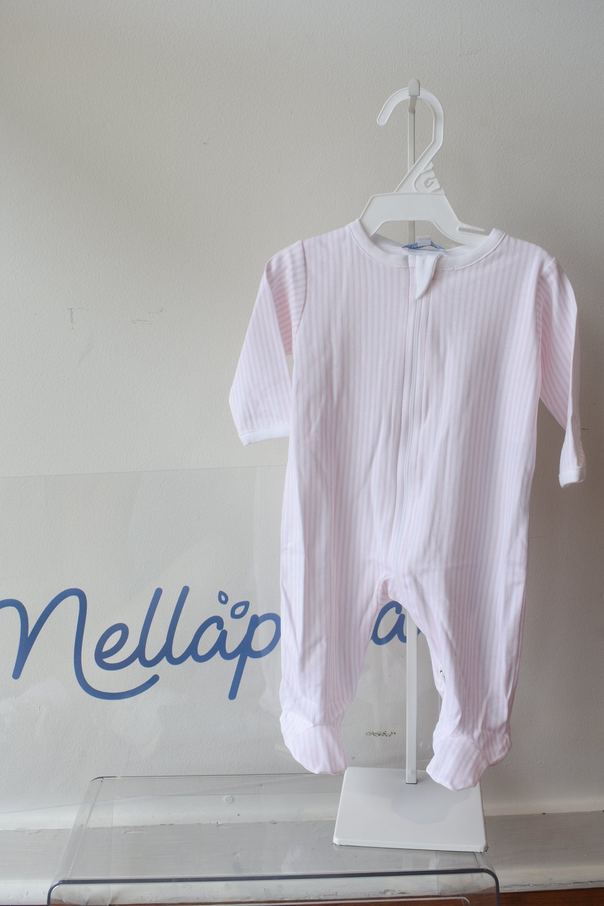 Pink Classic Nella Stripe Zipper Footie