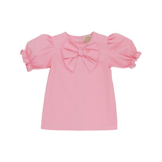 Short Sleeve Beatrice Bow Blouse-Sandpearl Pink
