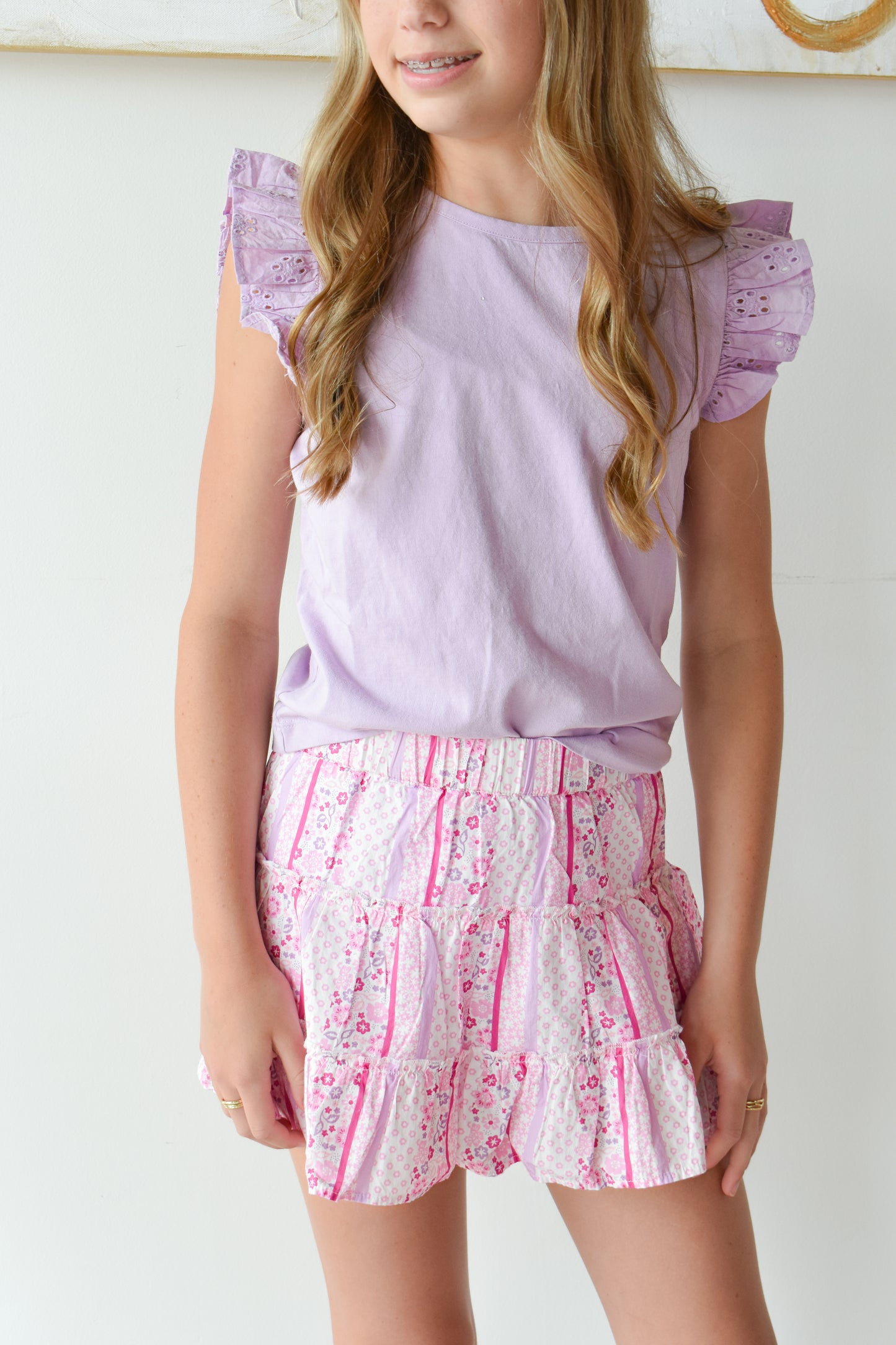 Natalie Skort-Sconset Floral Stripe