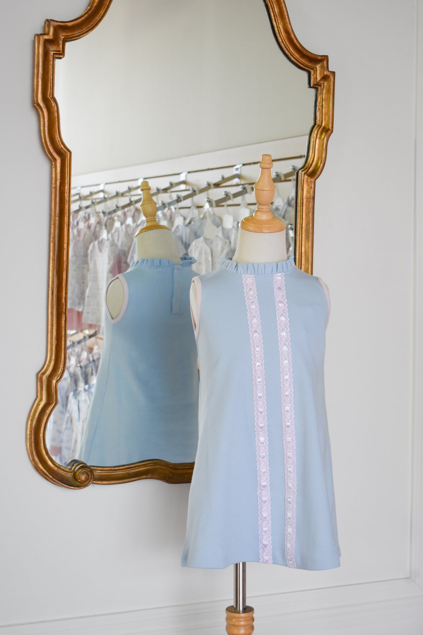 Lizzie’s Luxe Dress-Beale Street Blue/Pink Striped