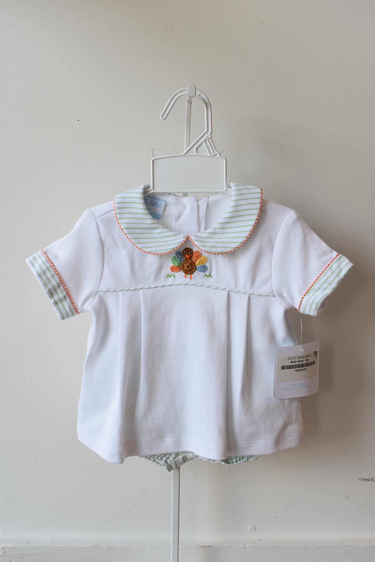 Gobble Gobble Boy’s Collared Knit Diaper/Short Set