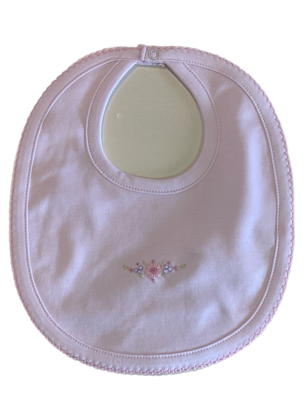 Pink Bib W/ Flower Emb