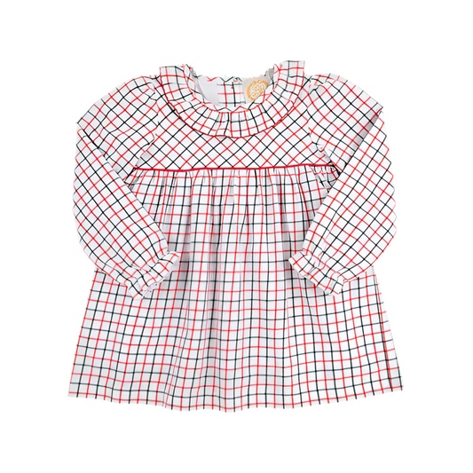 Long Sleeve Ramona Ruffle Dress-Old Town Tattersall
