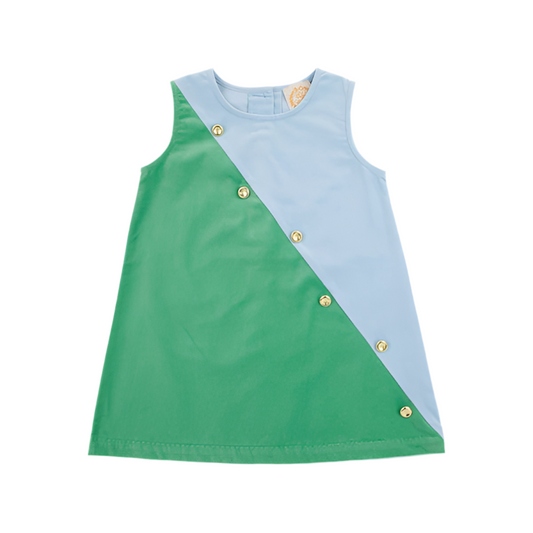 Blake Velvet Button Dress-Kiawah Kelly/Barrington Blue