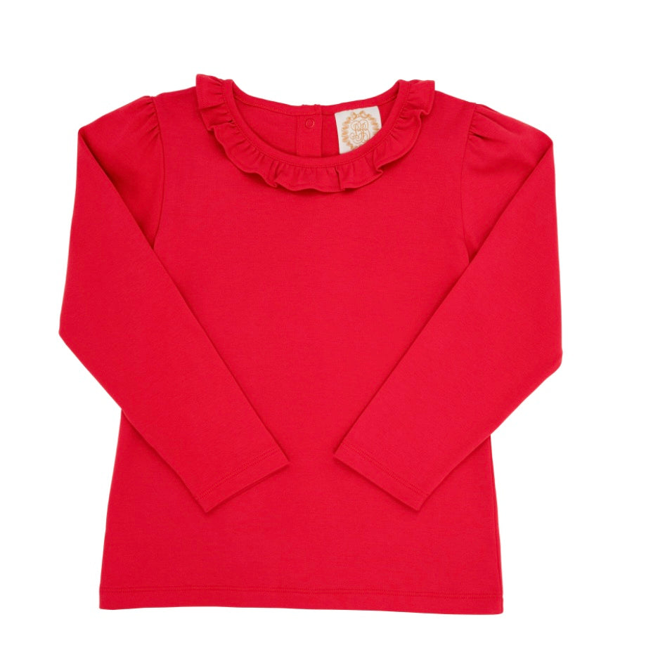 Reece Ruffle Top-Richmond Red