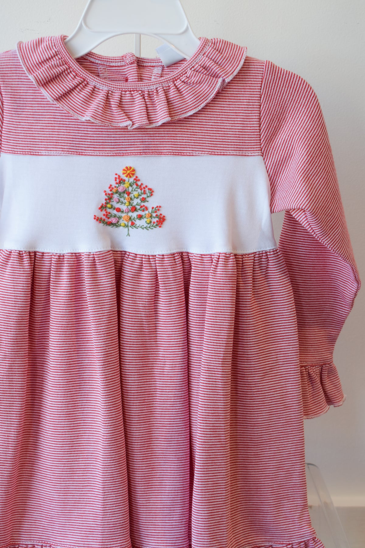 Holiday Holly Long Sleeve Ruffle Hem Dress
