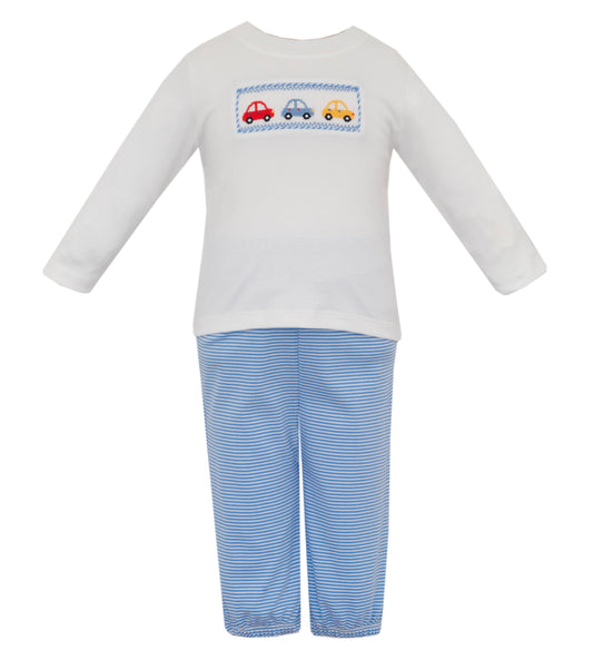 Beep Beep Blue Stripe Knit Pant Set