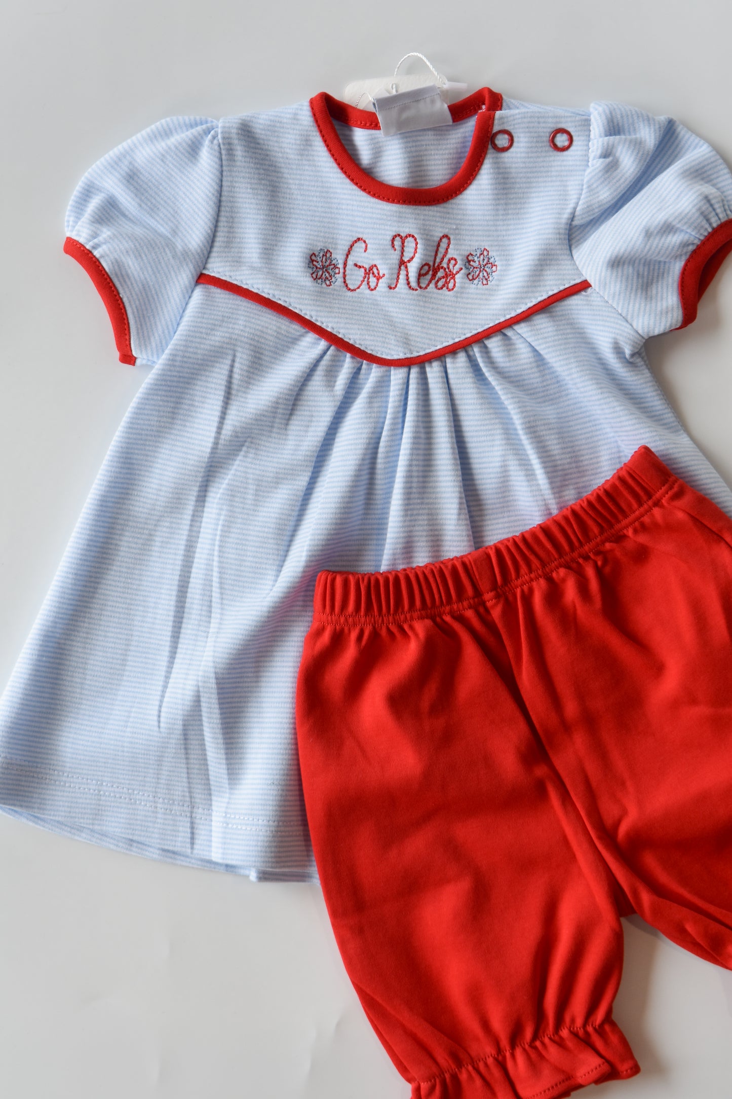 Go Rebs Pom Pom Embroidered Bloomer Set