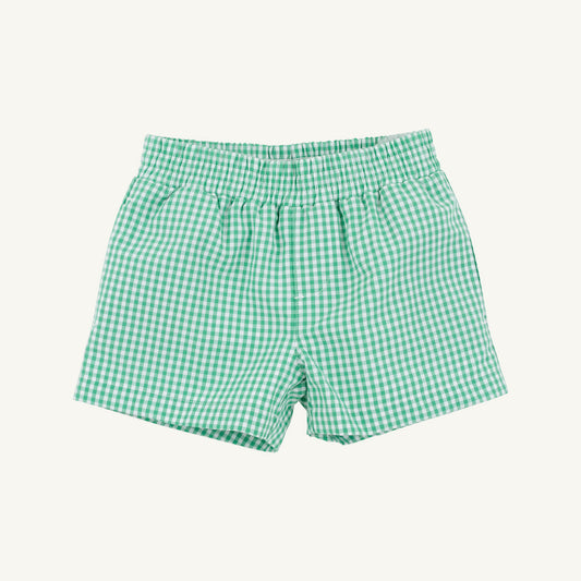 Sheffield Shorts-Gibson Green Mini Gingham