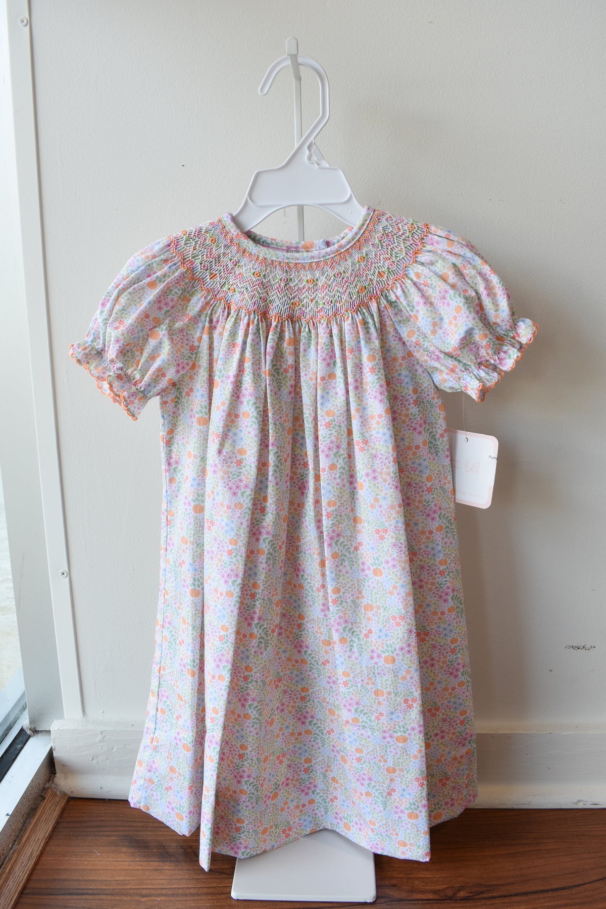 Pumpkin Patch Florals Smocked Bishop Dress