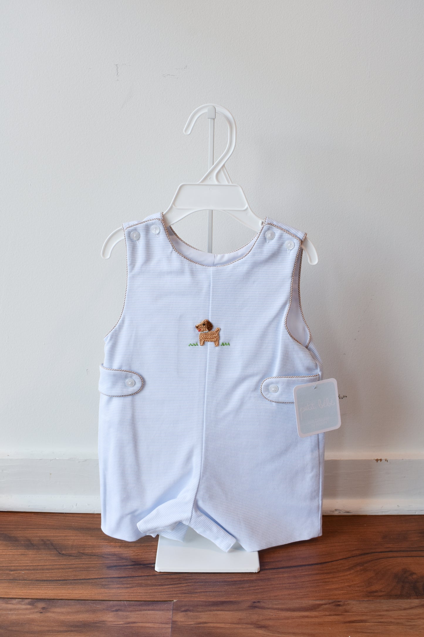 Petit Pups Blue Stripe Knit Jon Jon