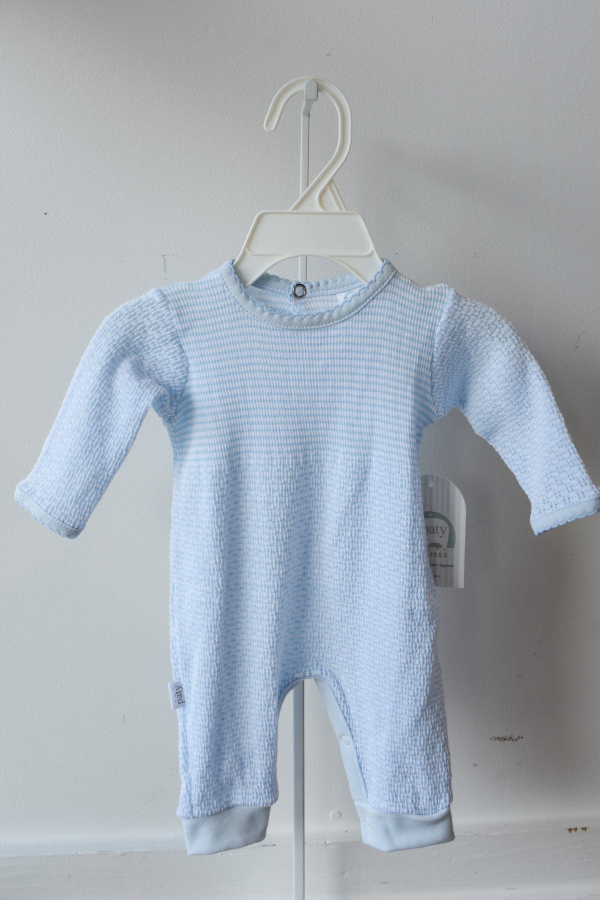 Paty Knit Solid Color Pima Trim Romper