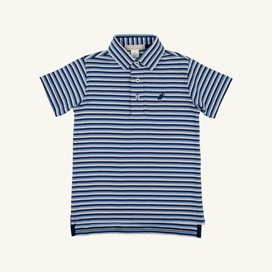 Prepletic Prim & Proper Polo-Nantucket Navy Stripe