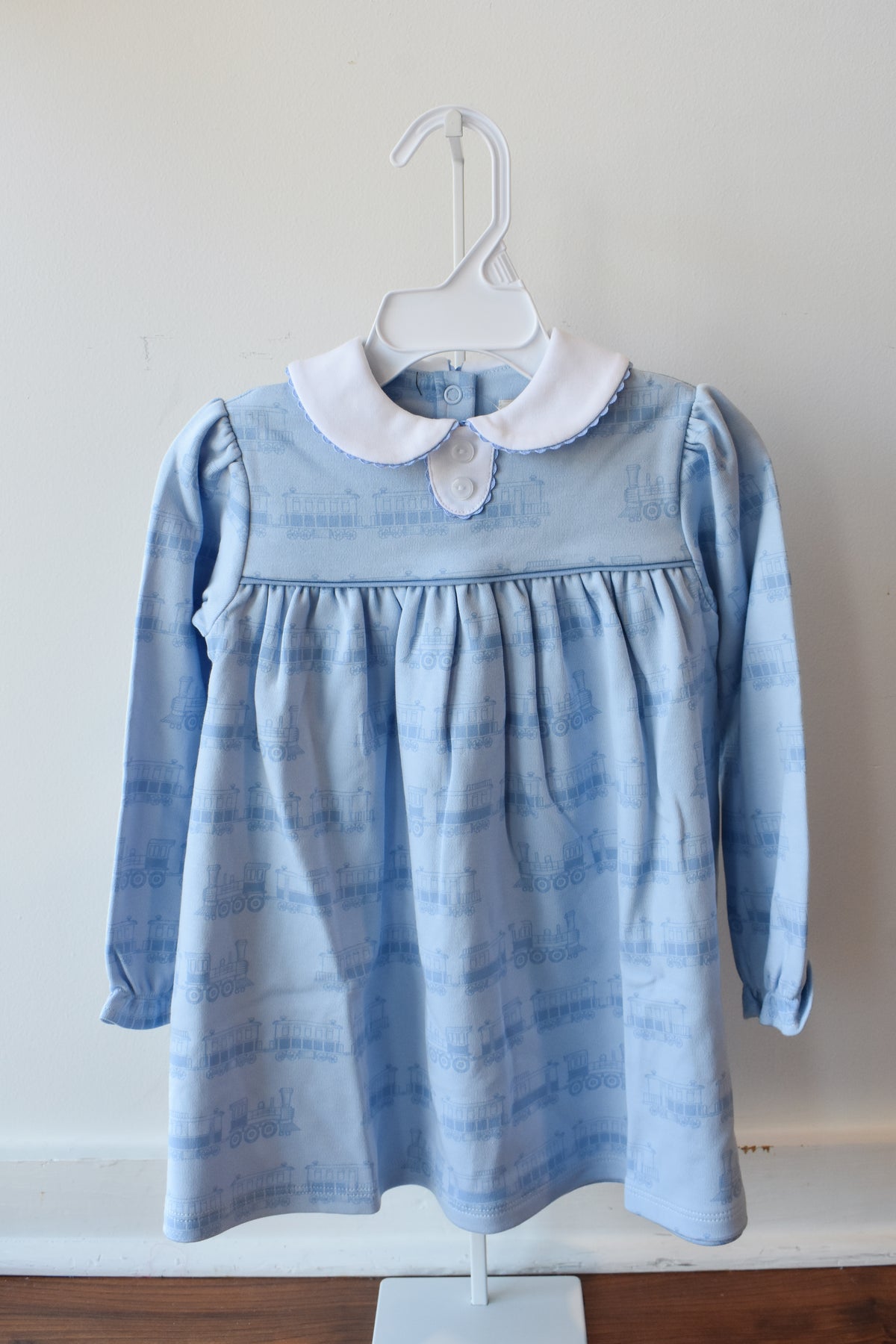 Long Sleeve Mary Dal Knit Dress-Blue Choo Choos