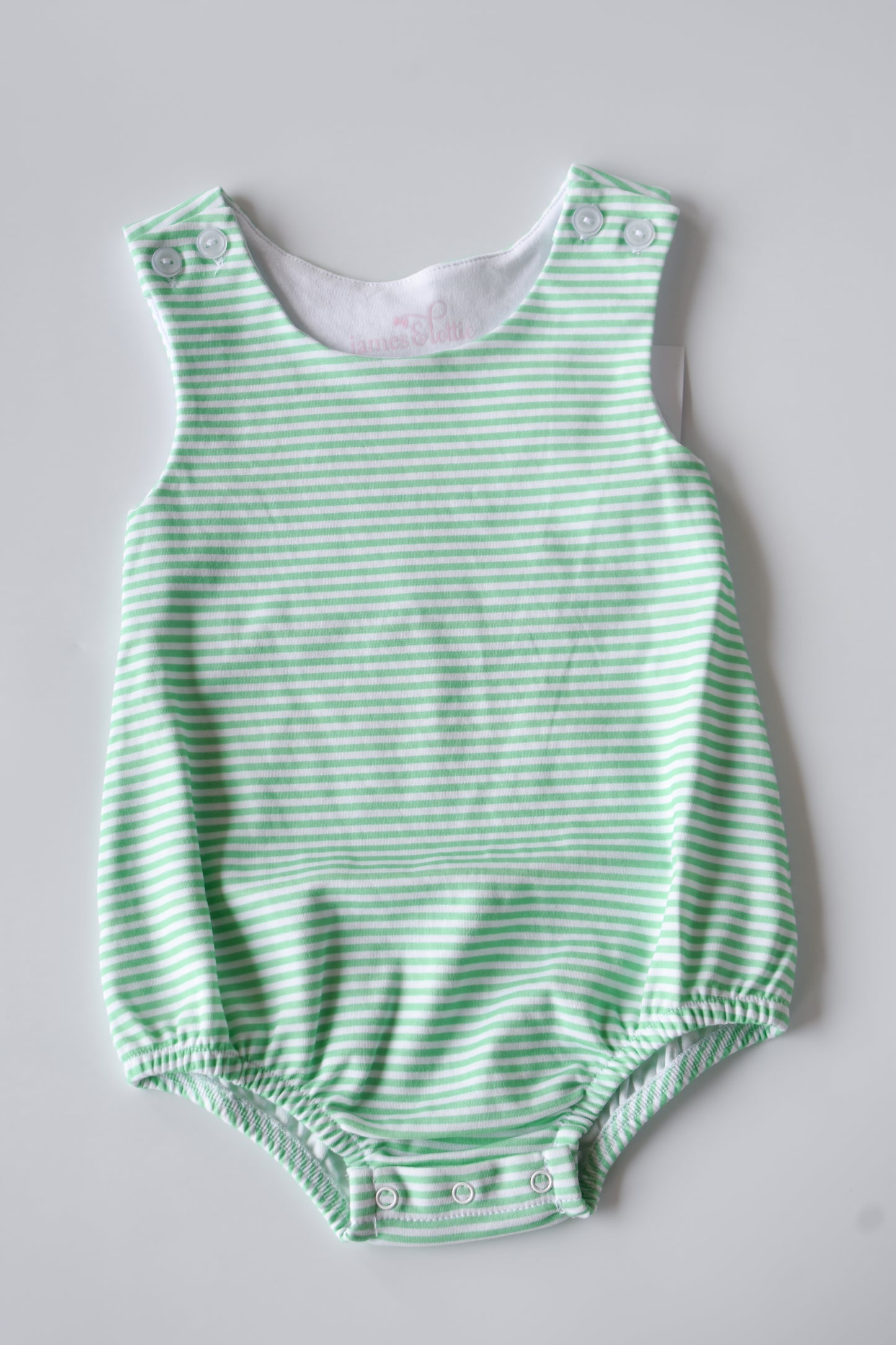 Light Green Striped Boy Knit Bubble