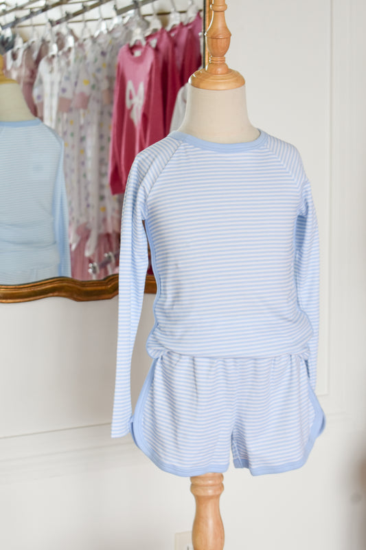 Blue Mini Stripe Lounge Set