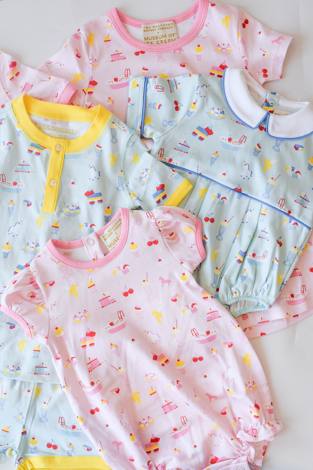 Payton Pajama Short Set-Blueberry Blue Ice Cream Daydream