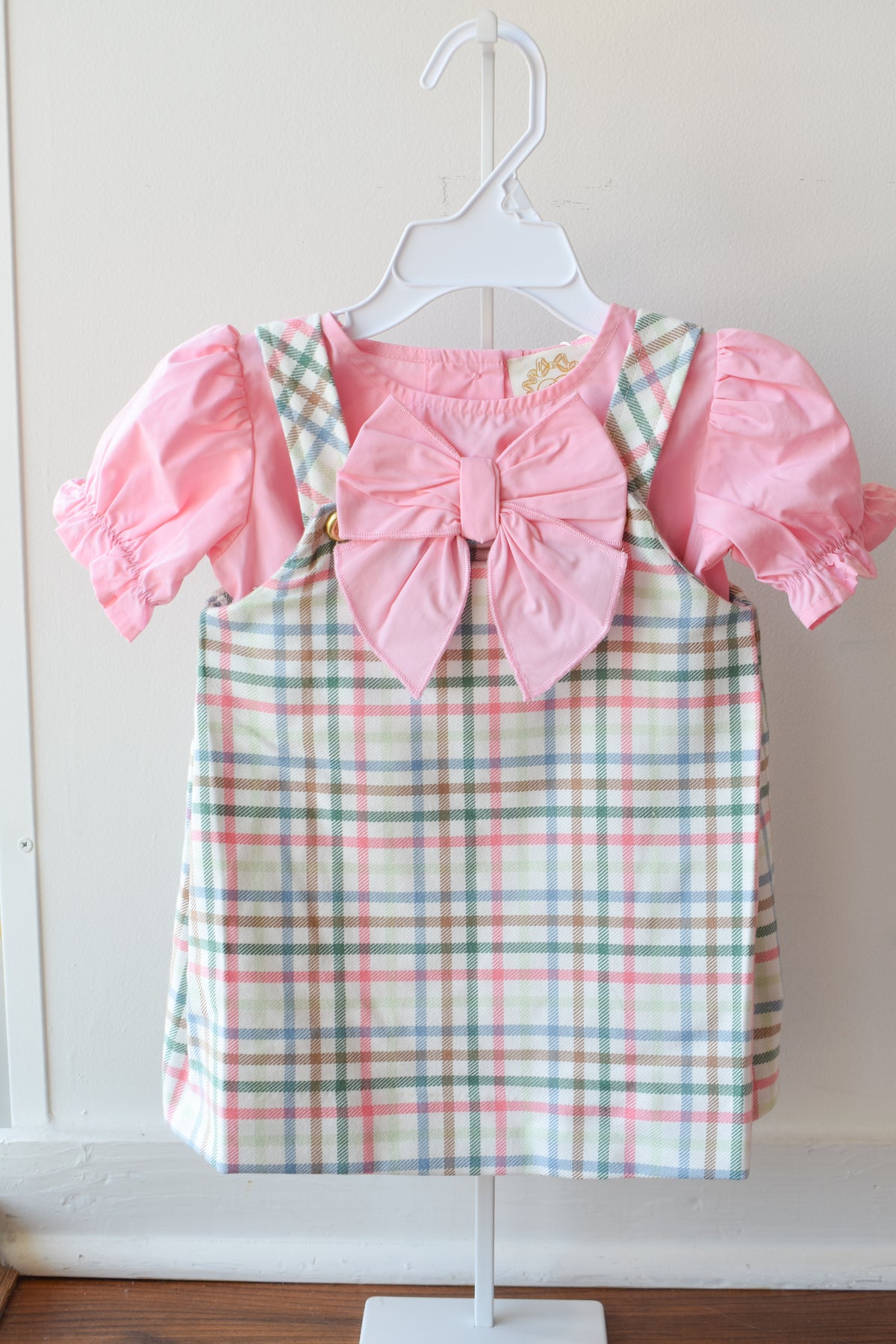 Pleated Ginny Jumper-Manalapan Plaid