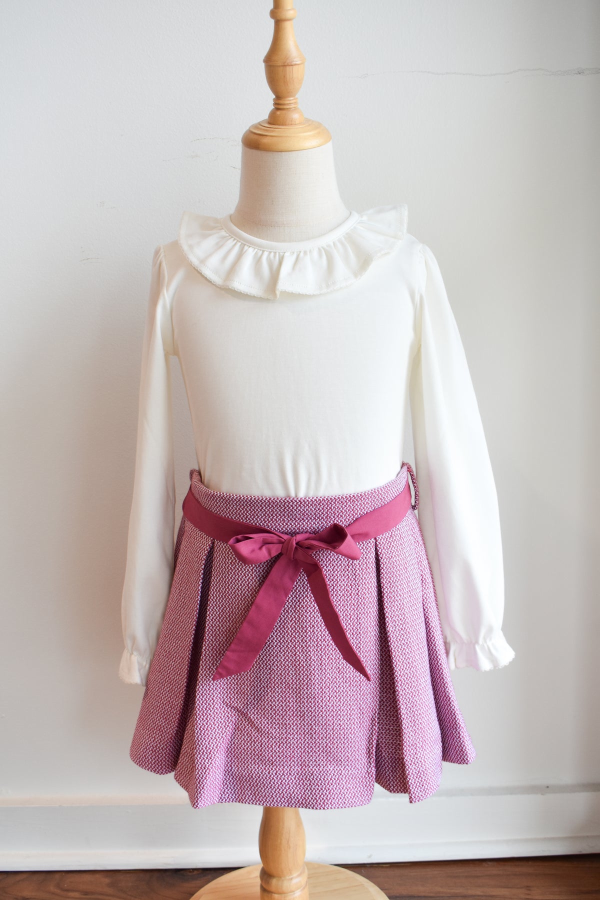 Parson Pleated Skirt-Begley Berry Tweed
