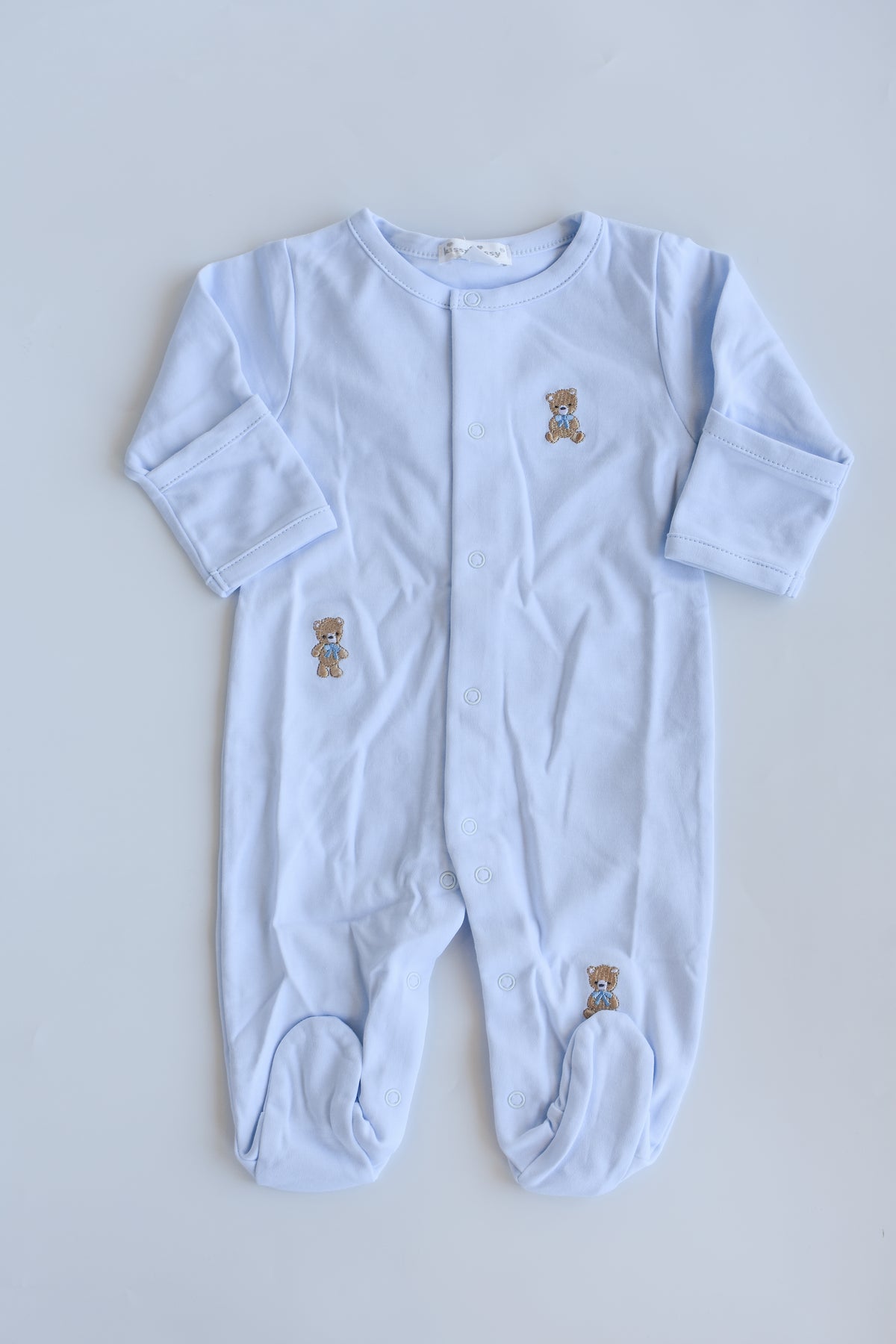 Teddy Bear Club Blue Snap Footie