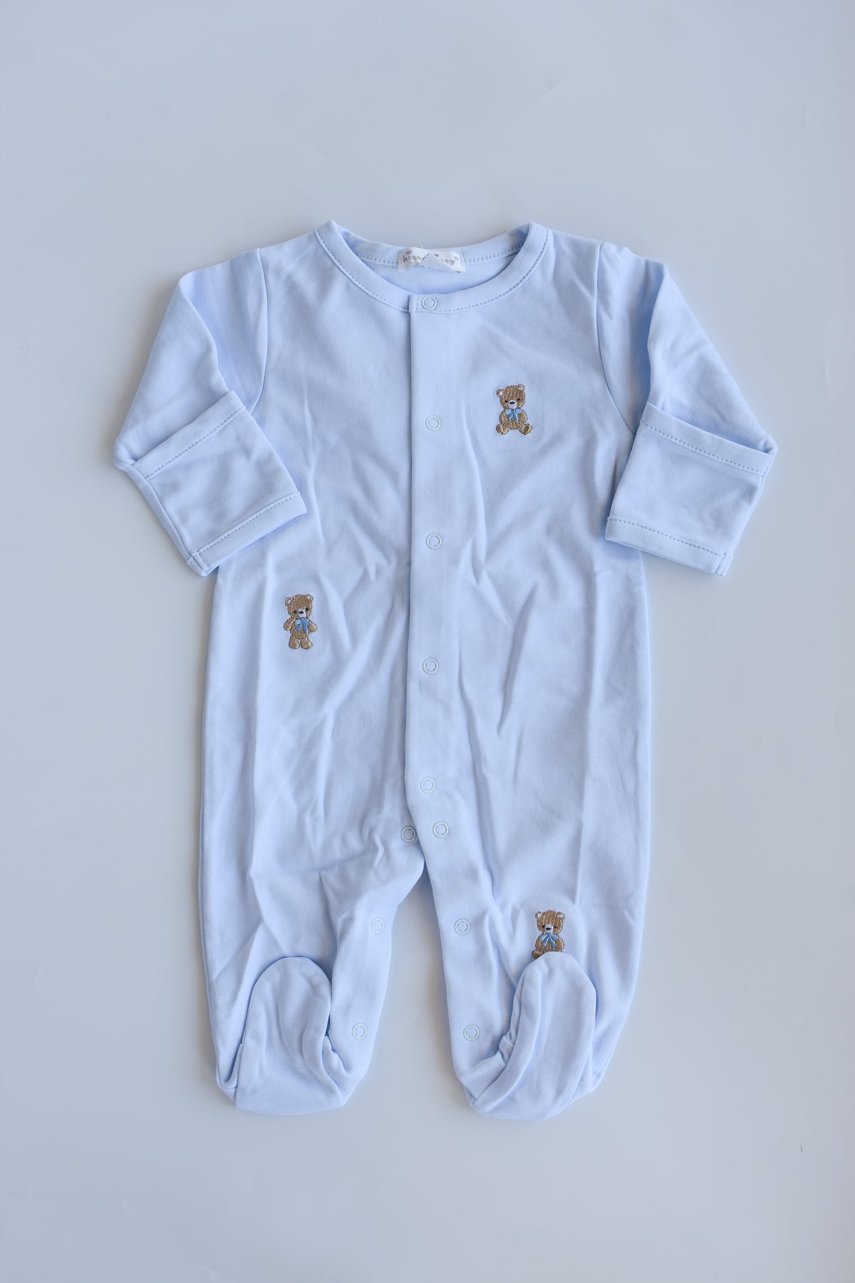 Teddy Bear Club Blue Snap Footie
