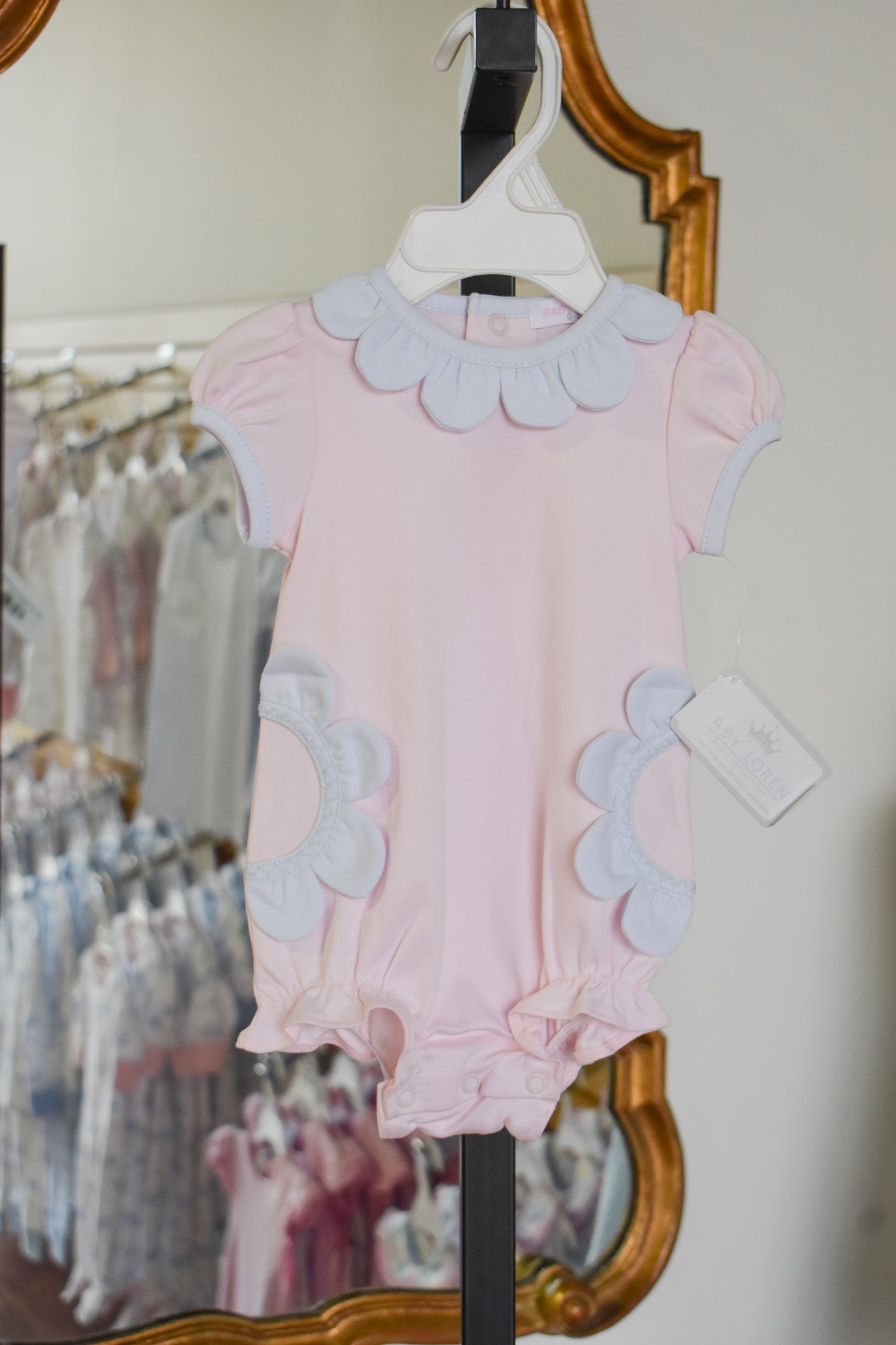 Patti Pink Bubble-Blue Scalloped