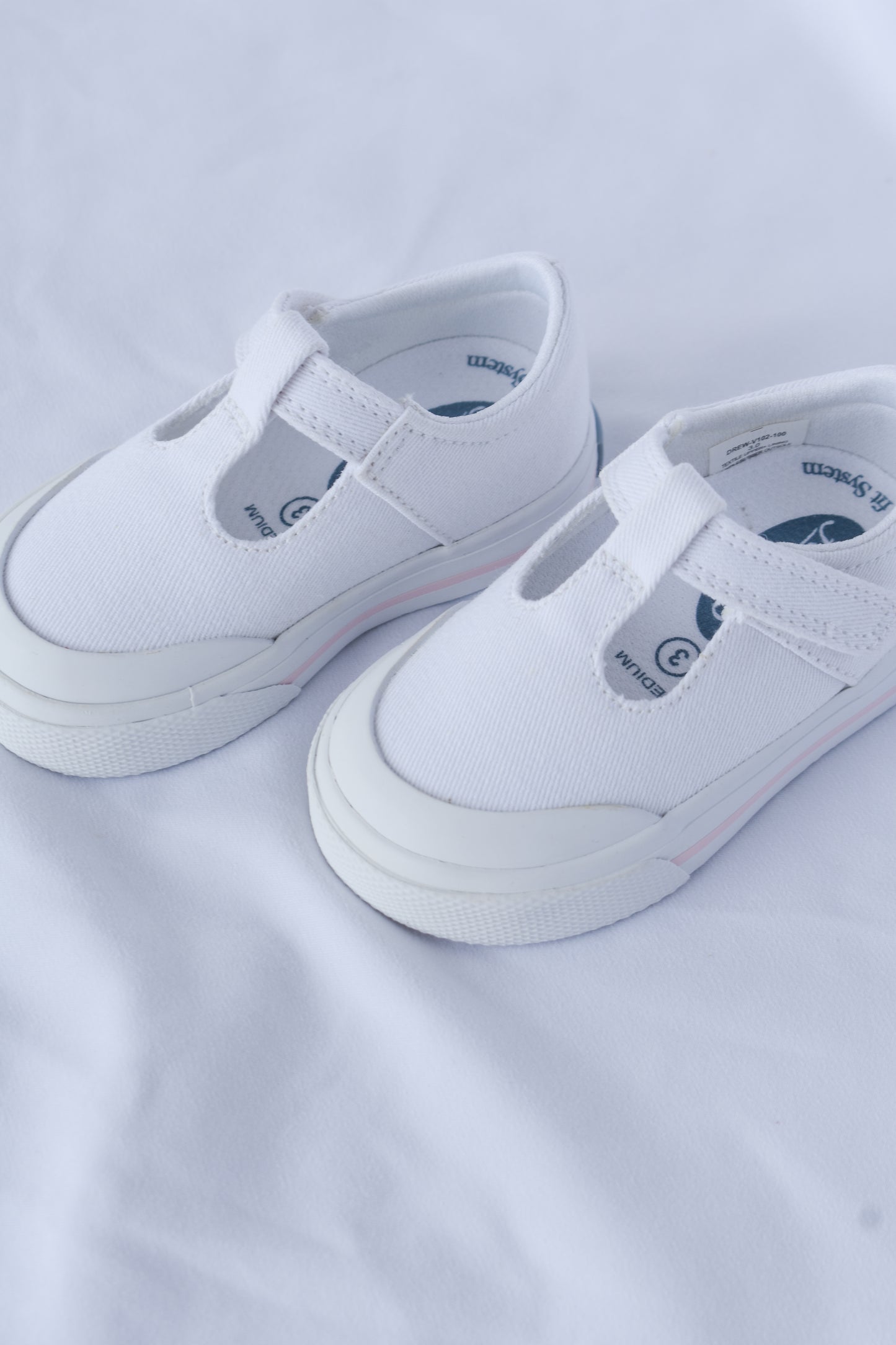 Drew White Canvas T-Strap Sneaker