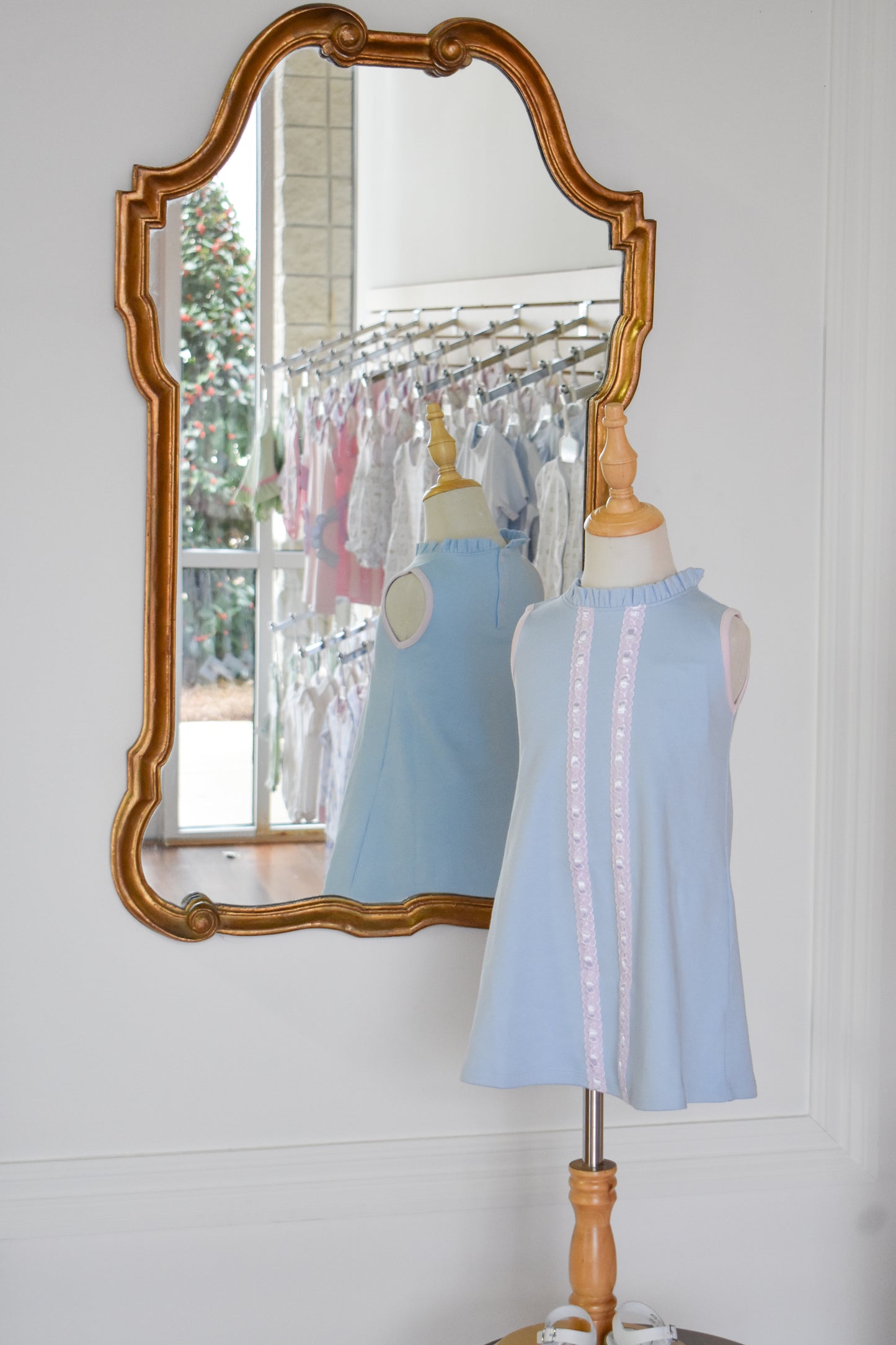 Lizzie’s Luxe Dress-Beale Street Blue/Pink Striped
